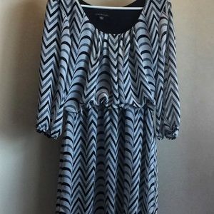 City Triangles Blouson Chevron Print Dress